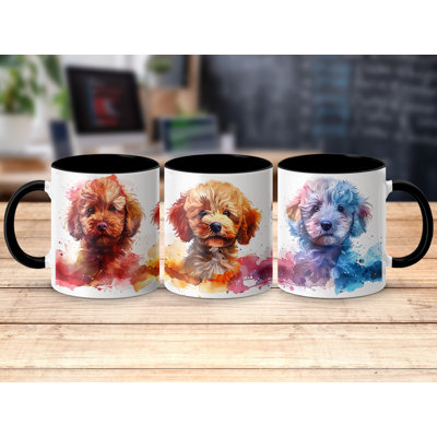 Colorful Watercolor Puppies Design 11oz Coffee Mug