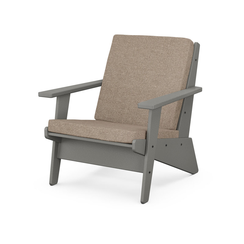 Riviera Modern Lounge Chair, Slate Gray, Cast Ash