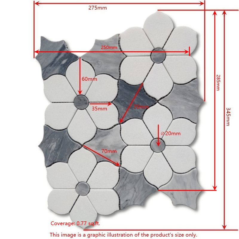 Thassos White Marble 11 in. x 10 in. Polished Marble Tile