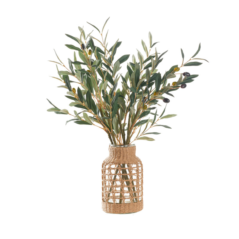Olive dans un vase en verre jute