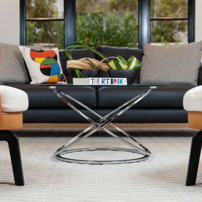 Dimitri Galaxy Tempered Glass Round Coffee Table