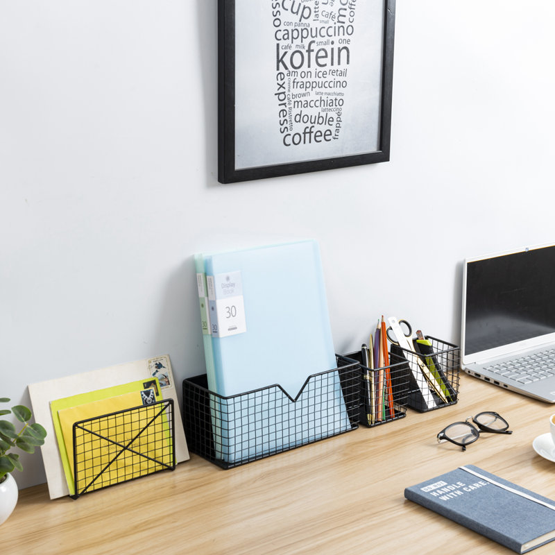4-Piece Metal Desk Organizer Set