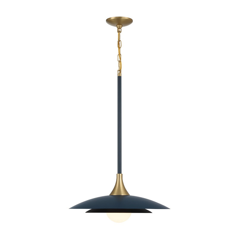 Luminaire suspendu 1 lumière Welsh, Bleu et noir