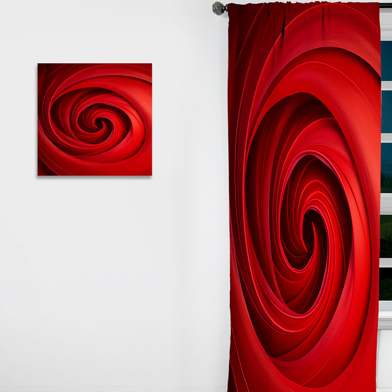 Red Perpetual Pulse Vortex I - rideau en velours moderne - obscurcissant - 1 panneau, L 52 po x L 95 po
