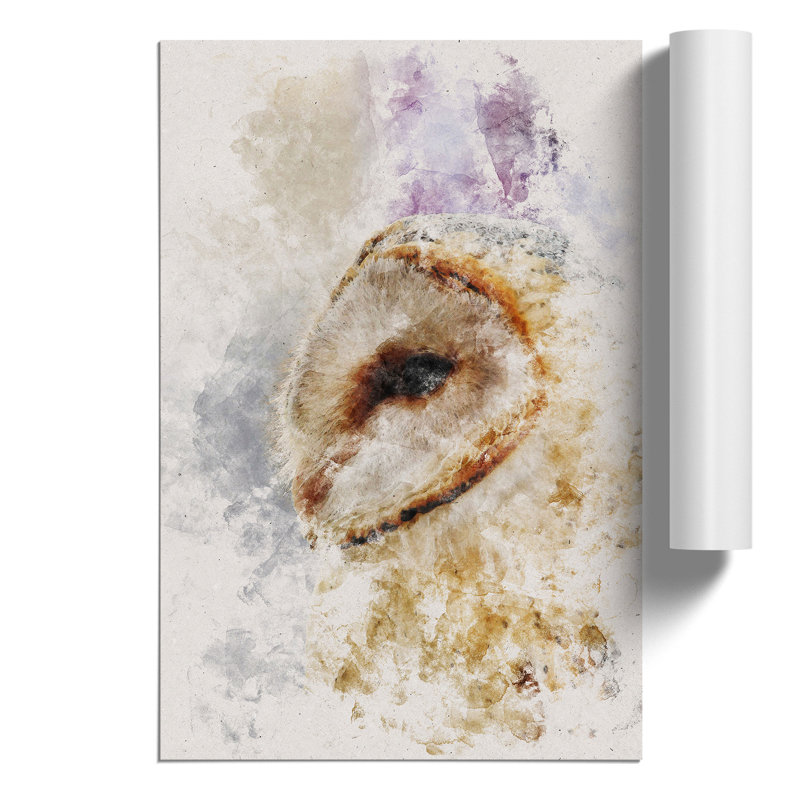 Barn Owl Watercolour - Frameless Print, 59cm H x 42cm W x 0.1cm D