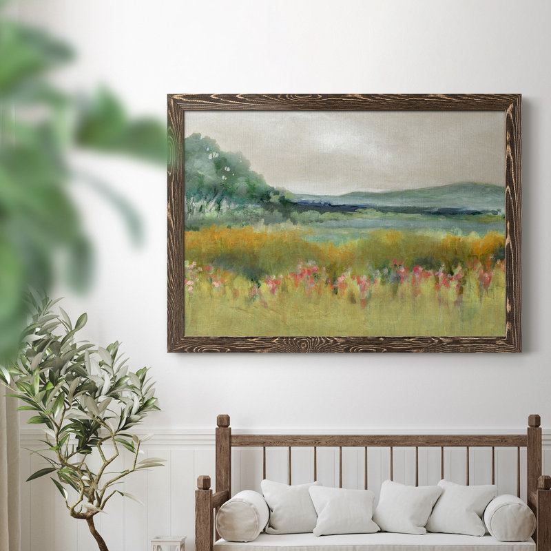 Springtime Calm - peinture sur toile encadrée, H 37,5 po x l 27,5 po x P 1,5 po, Noyer