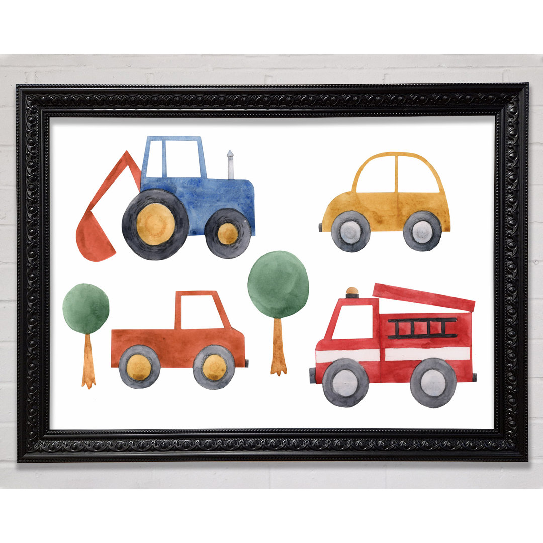 Childrens Vehicle Collection - Einzelne Bilderrahmen Kunstdrucke