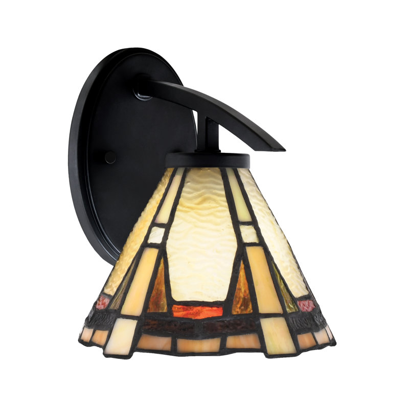 Applique murale encastrée noire matte avec verre Zion 7 po Kurve
