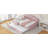 Full Size Upholstery Daybed Frame With Shall Shaped Backrest  And Trundle,Pink-1815471093