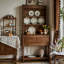 Buffet en bois massif brun noisette