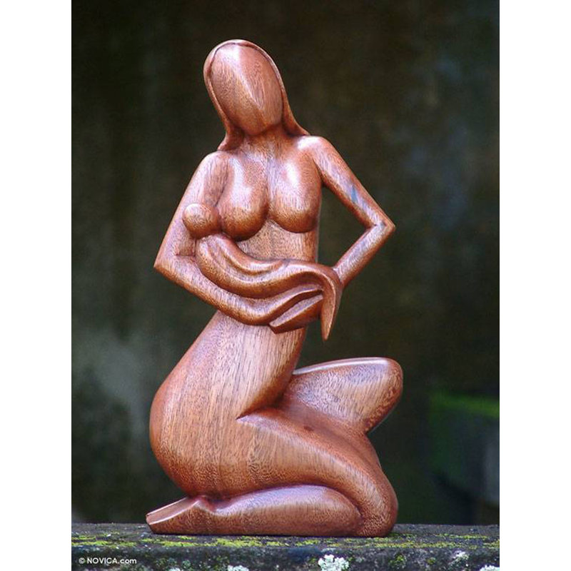 Figurine en bois motherhood Dominico
