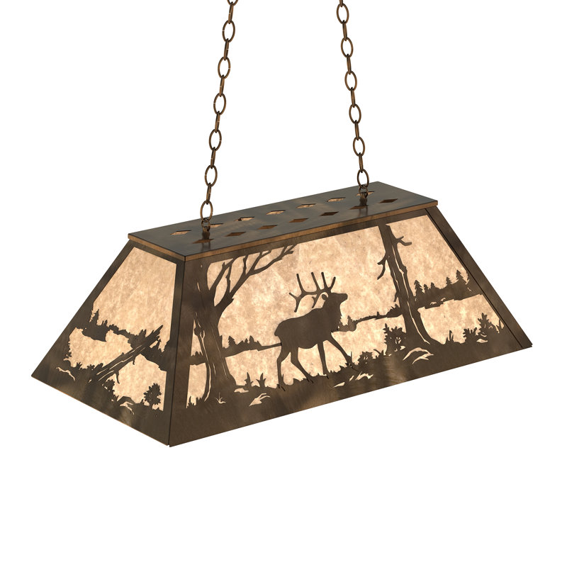 6 - Light Pendant, Silver, Antique Copper, Mica