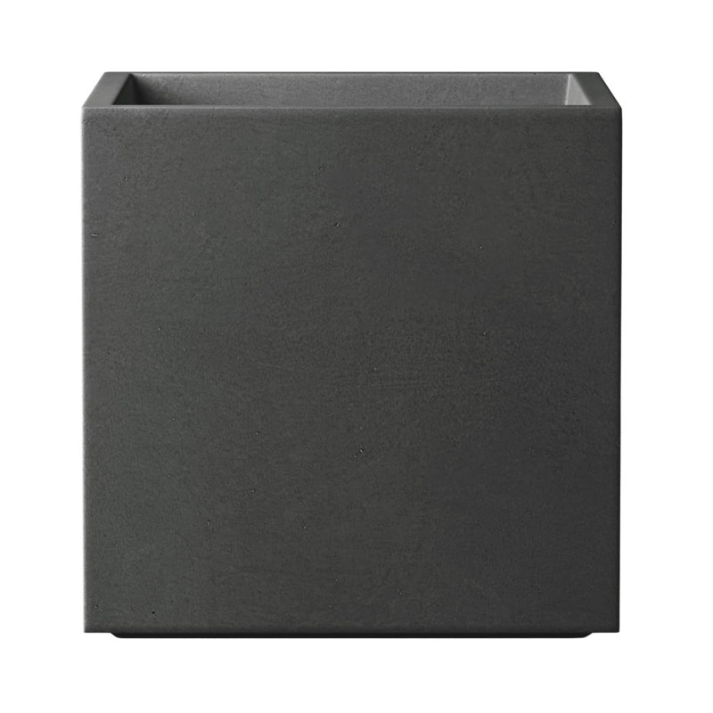 Weathered Concrete Square Planter, Outdoor Indoor Modern Decorative Planter Pot, Lightweight, Weather Resistant, Seamless with Drainage Hole