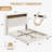Queen Bed Frame with LED Lights, Headboard with Built-in Charging Station, Velvet Upholstered and Nailhead Trim Wingback Bedframe, Wood Slats Support, No Box Spring Needed-1612111004