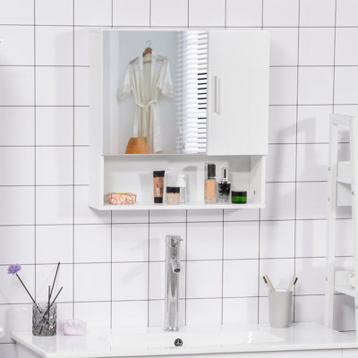 Isavela 540mm W 553mm H Surface Frameless Medicine Cabinet Mirror 5 Adjustable
