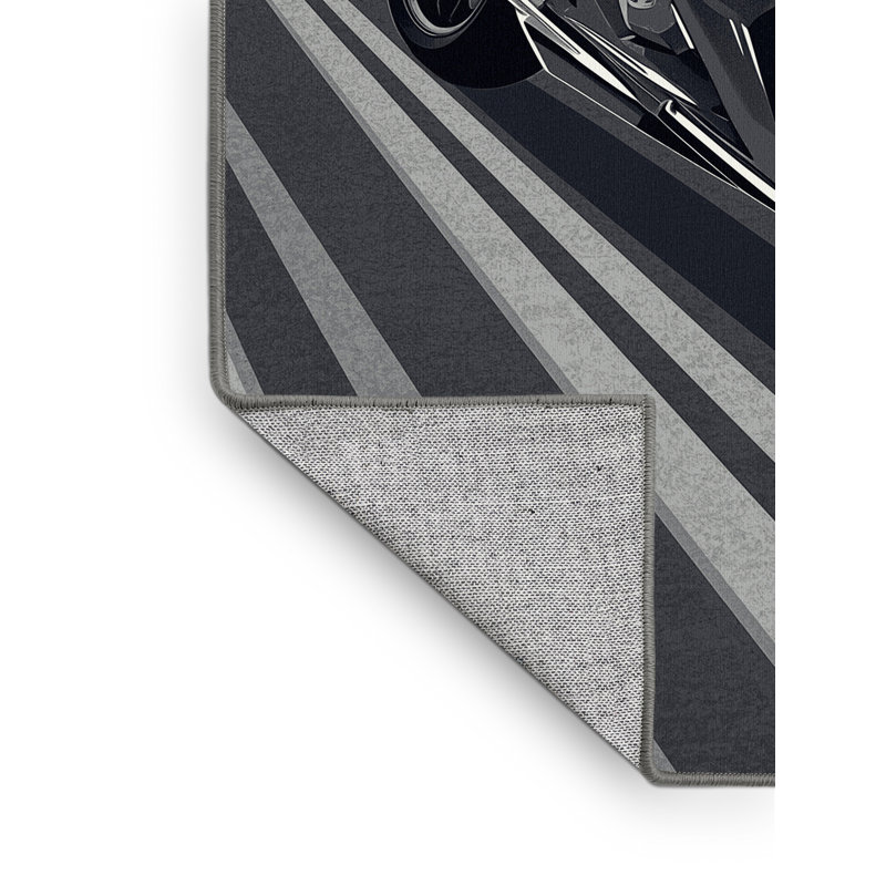 Tapis géométrique moderne élégant et chic lavable à la machine pour véhicules et véhicules de transport - reliure grise