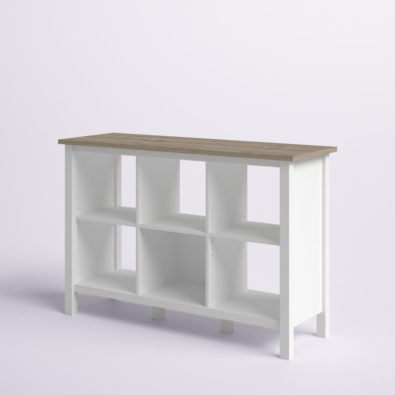 Bibliothèque horizontale Silviane, Blanc / Blanc