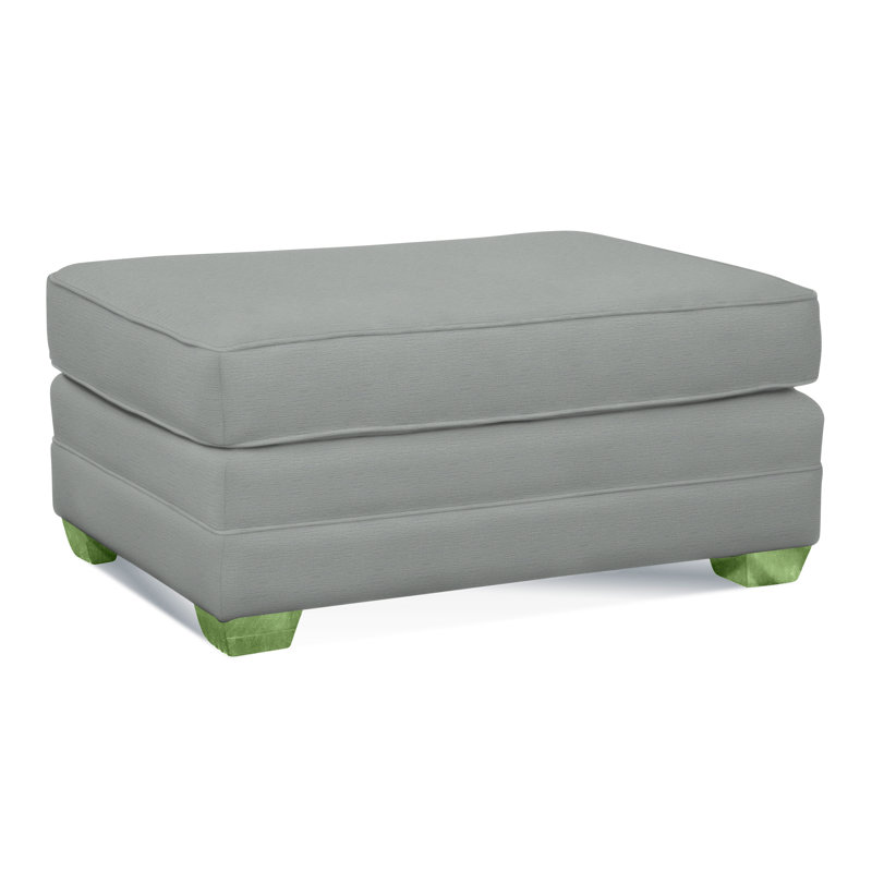 Bedford Ottoman, Taupe Plaid; 0126-73, Celery