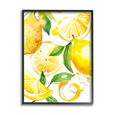 Peinture au citron moderne encadrée sur bois
