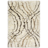 Corsair Hand Tufted Abstract Area Rug in Cream/Charcoal