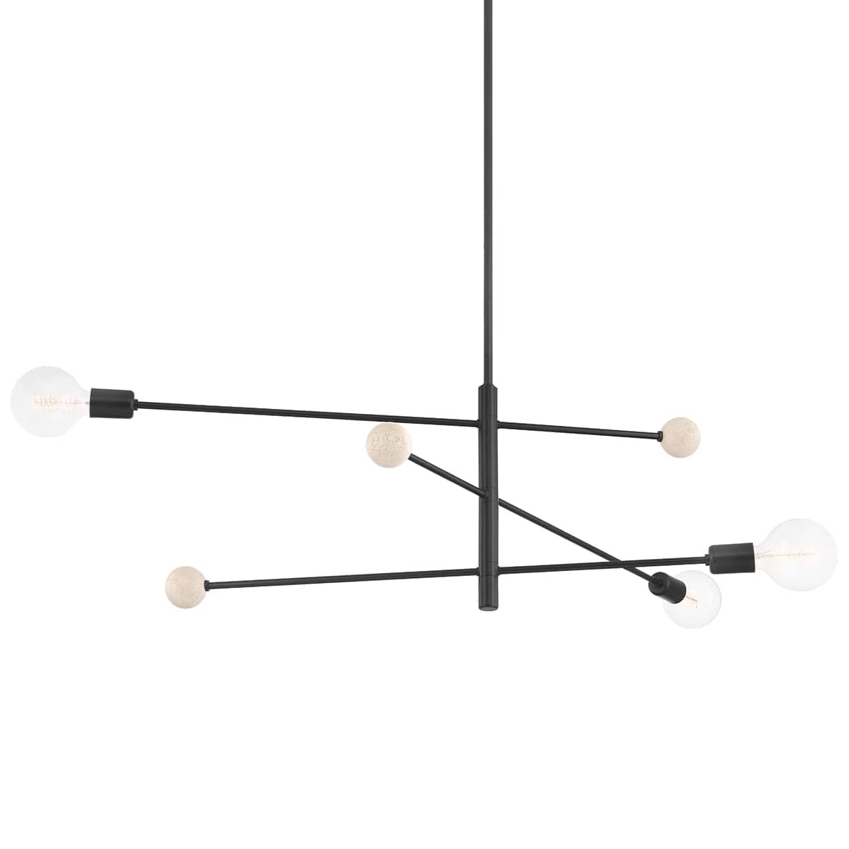 3 - Light Sputnik Chandelier, Soft Black
