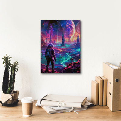 «Neon Space 1» par Momart, art mural sur toile