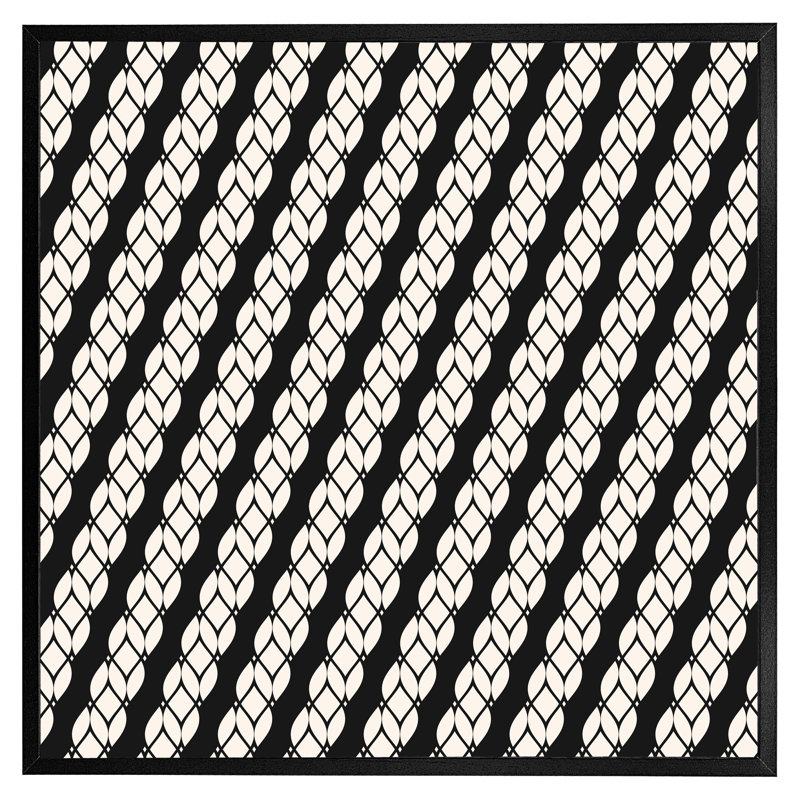 Argonia Striped Rope Pattern 1 Piece Single Picture Frame Wall Art, 31cm H x 31cm W x 4cm D, Black Framed