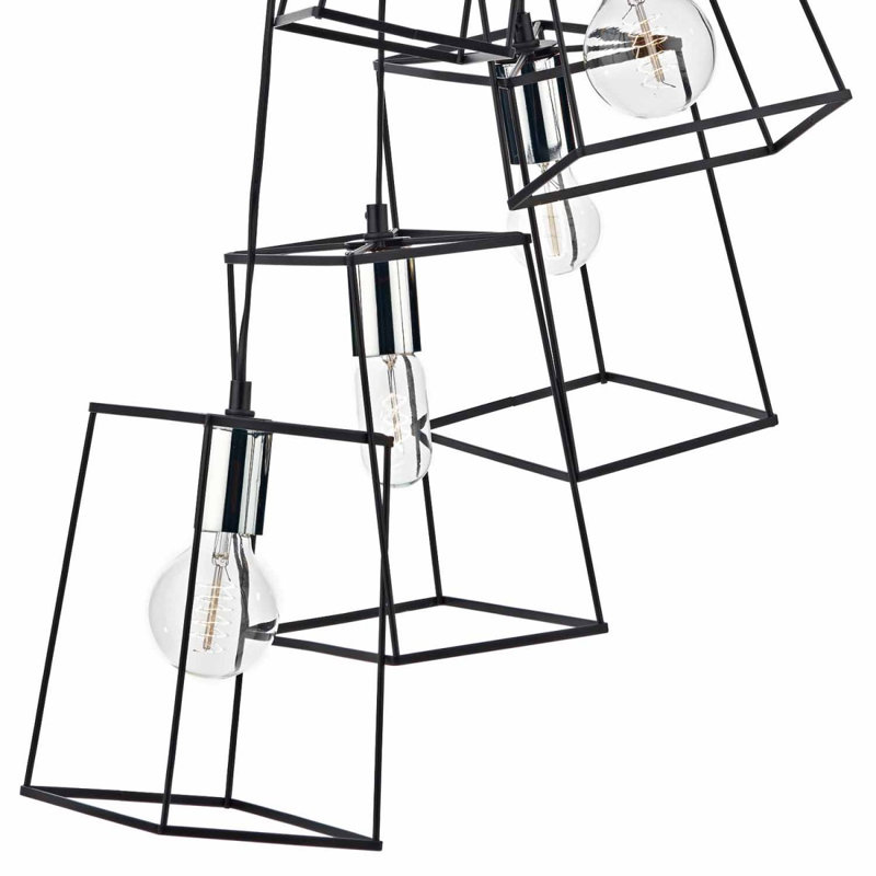 Leyva 6 - Light Black Cluster Pendant, Copper