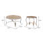 Ensemble de 3 pièces café et bout, chêne clair vieilli et chrome