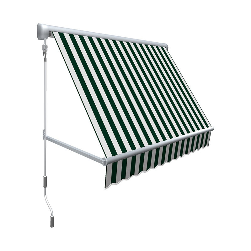 Awntech Mesa Window Retractable Awning, Forest/White Stripe, 24" H x 96" W x 24" D