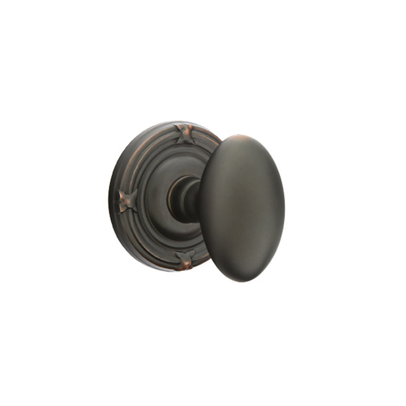 Emtek Dummy Knobset w/ Ribbon & Reed and Egg Knob, Oil Rubbed Bronze