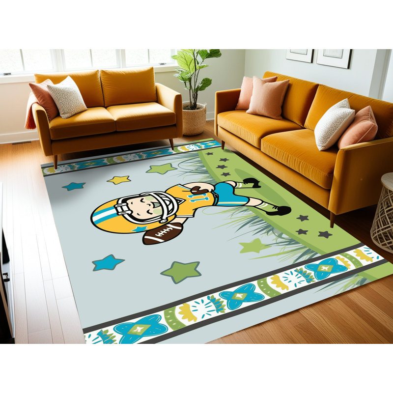 Tapis de football pour enfants Zoomie, Rectangle 6 pi x 9 pi