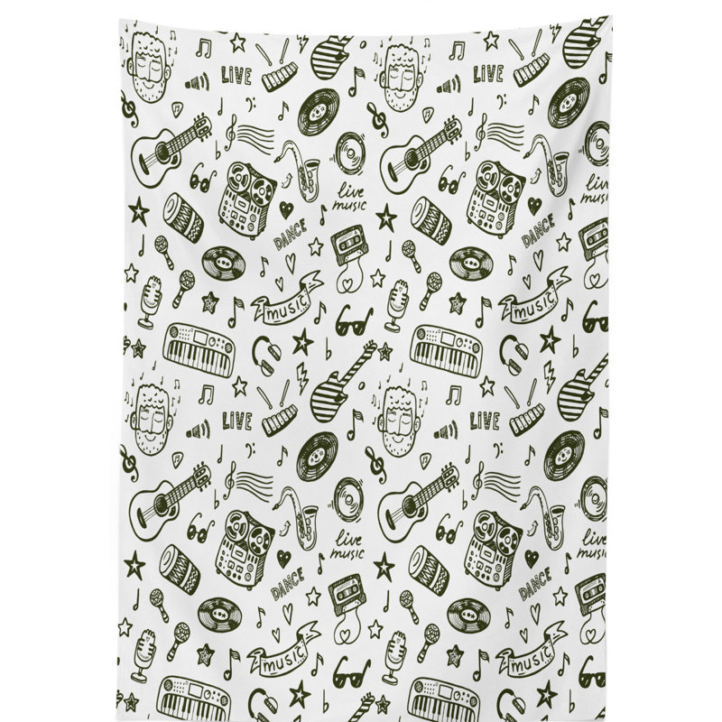 Doodle Geometric Tablecloth, 84" L x 60" W