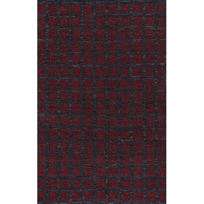 Lee-Abele Handmade Hand-Woven Solid Red/Black Indoor Leather Area Rug