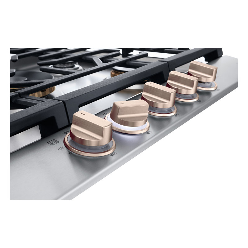 30" Natural Gas Cooktop with 5 Burners, Essence White