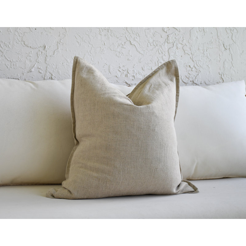 Housse de coussin India Chic Linen, 20 po x 20 po, Beige