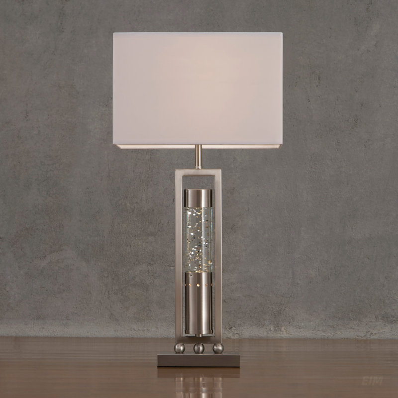 Lampe de table de conception moderne avec lumière dansante décorative scintillante et veilleuse satinée pour la décoration intérieure