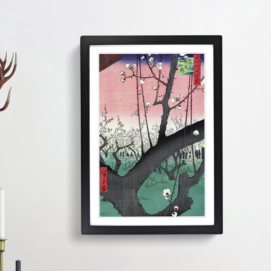 Plum Garden in Kameido by Utagawa Hiroshige - Picture Frame Painting Print