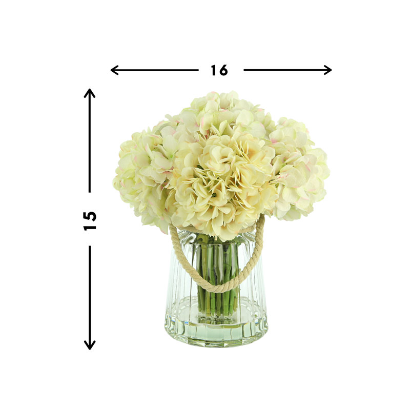 Hydrangea Arrangement in Rope Embellished Vase