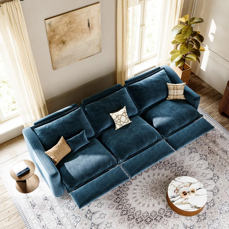 Ergopals-Canapé inclinable électrique, 36" H x 121" W x 37.5" D, Blue