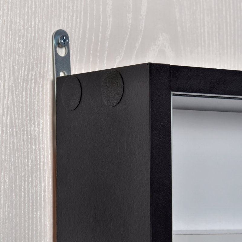 Vitrine à 5 niveaux, vitrine en verre avec 2 portes et tablettes réglables, fixation murale