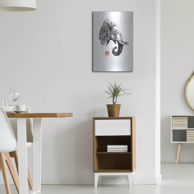 «Elephant Profile» par Pechane sur métal