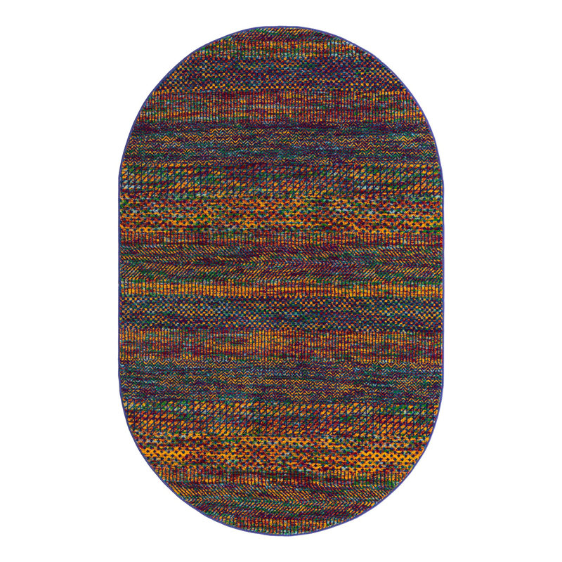 Aaliayah Striped Indoor Rug, Oval 5'3" x 8'