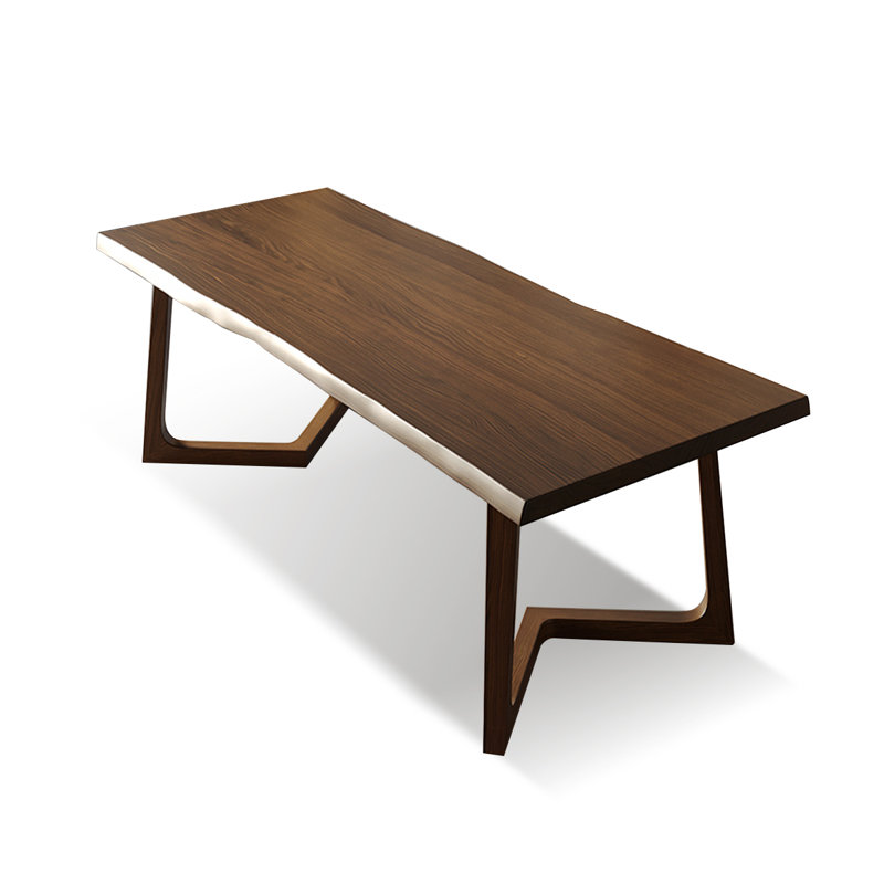 Table de salle à manger en bois massif noisette, H 29,53 po x L 70,87 po x l 31,5 po