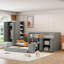 Lit simple superposé en bois avec lit gigogne, armoire, armoire, bureau et tiroirs-1832548890