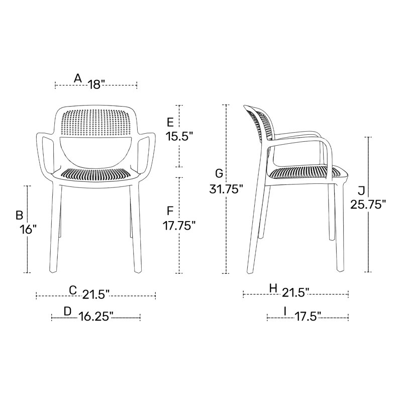 Outdoor Stacking Dining Armchair, Red