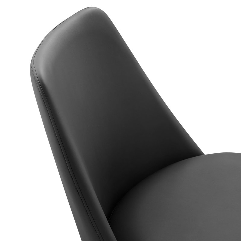 Lippa Vegan Leather Swivel Dining Chair, Black, Black