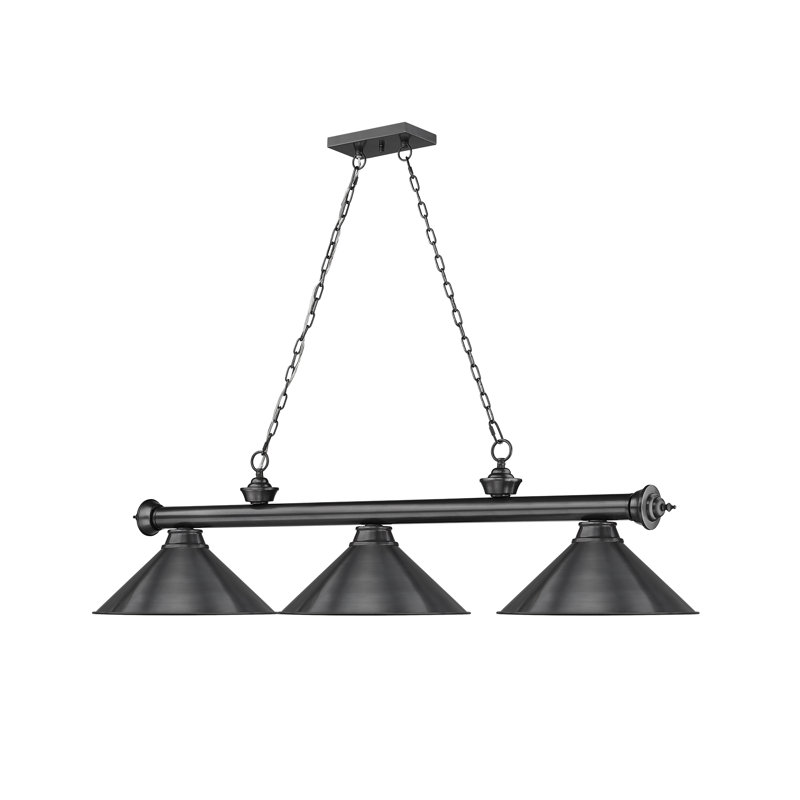 Billard 3 lumières Annaleisa, Plaqué bronze