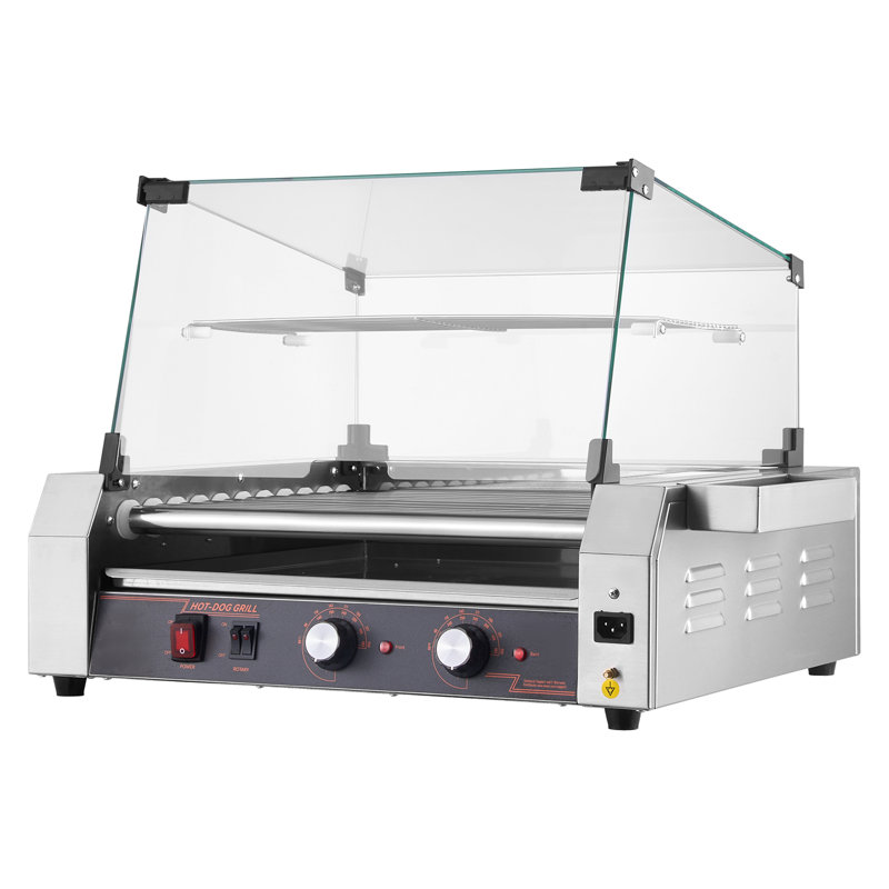 Couvercle de cuisinière à gril électrique à 11 rouleaux et à hot-dogs électrique de 1 600 W 