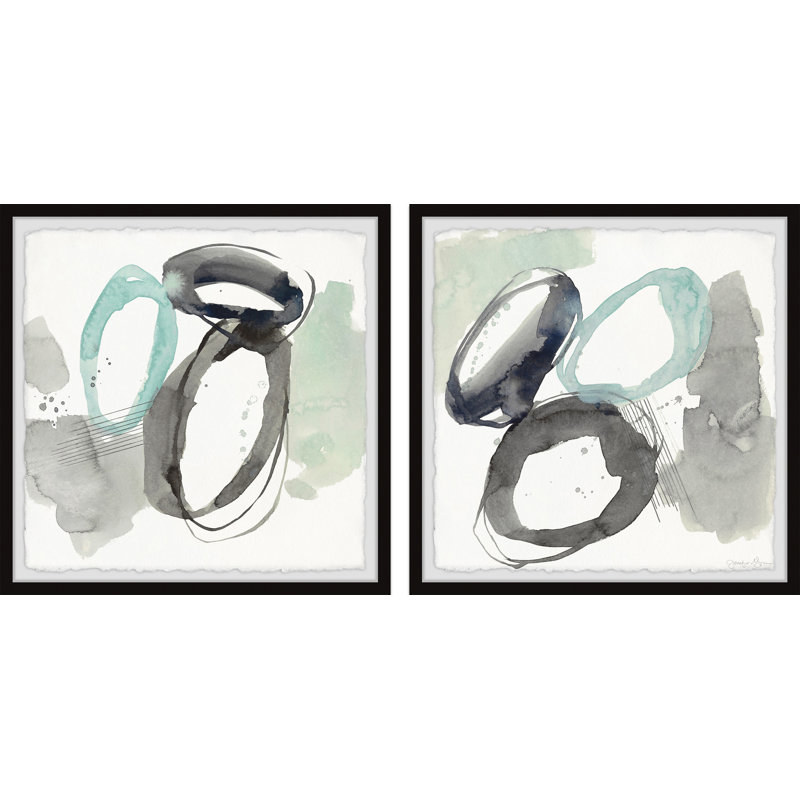 «Cool Rounds III» par Marmont Hill - ensemble de 2 reproductions de cadres photo simples, H 12 po x l 12 po x P 1,5 po